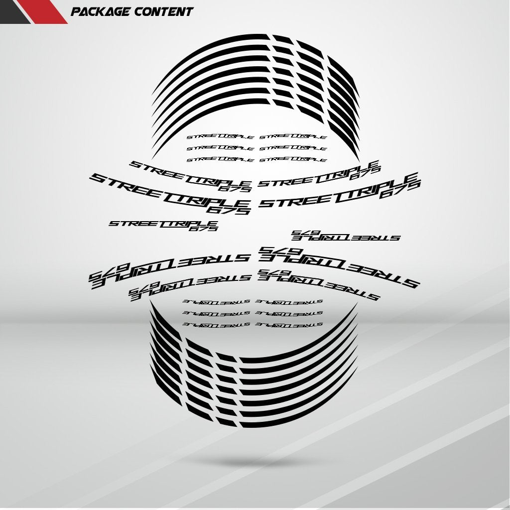 Motorcycle Rim Wheel Decal Accessory Sticker for Triumph Street Triple 675 - Motorcycle stickers and decals
