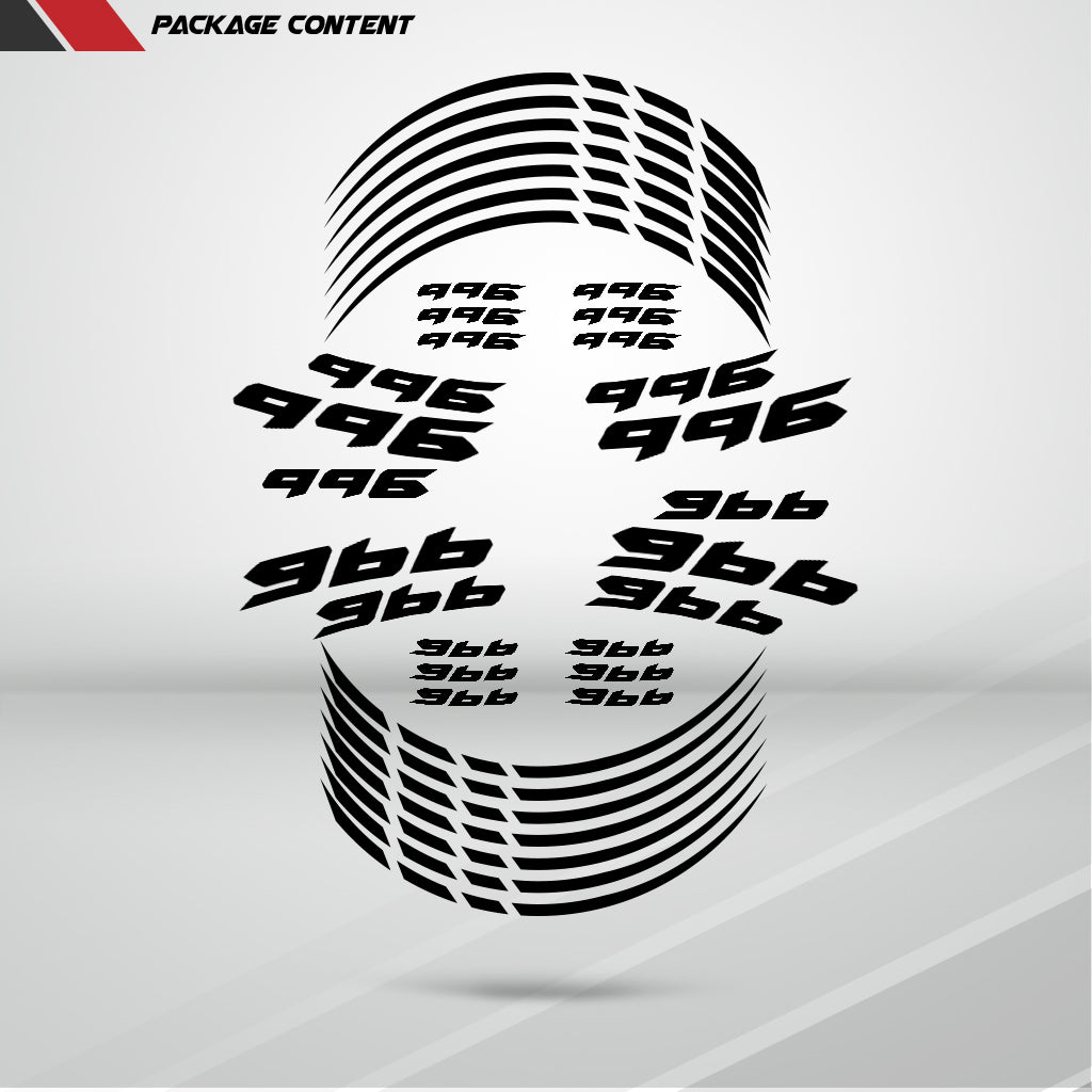 Motorcycle Rim Wheel Decal Accessory Sticker for Ducati 996 - Motorcycle stickers and decals