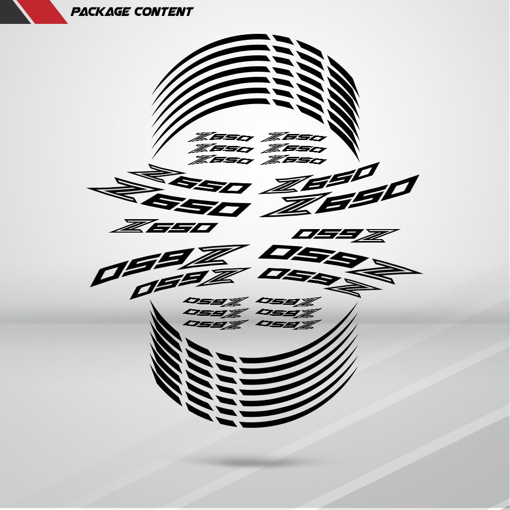 Kawasaki Z650 Motorcycle Rim Wheel Decal Accessory Sticker - Motorcycle stickers and decals