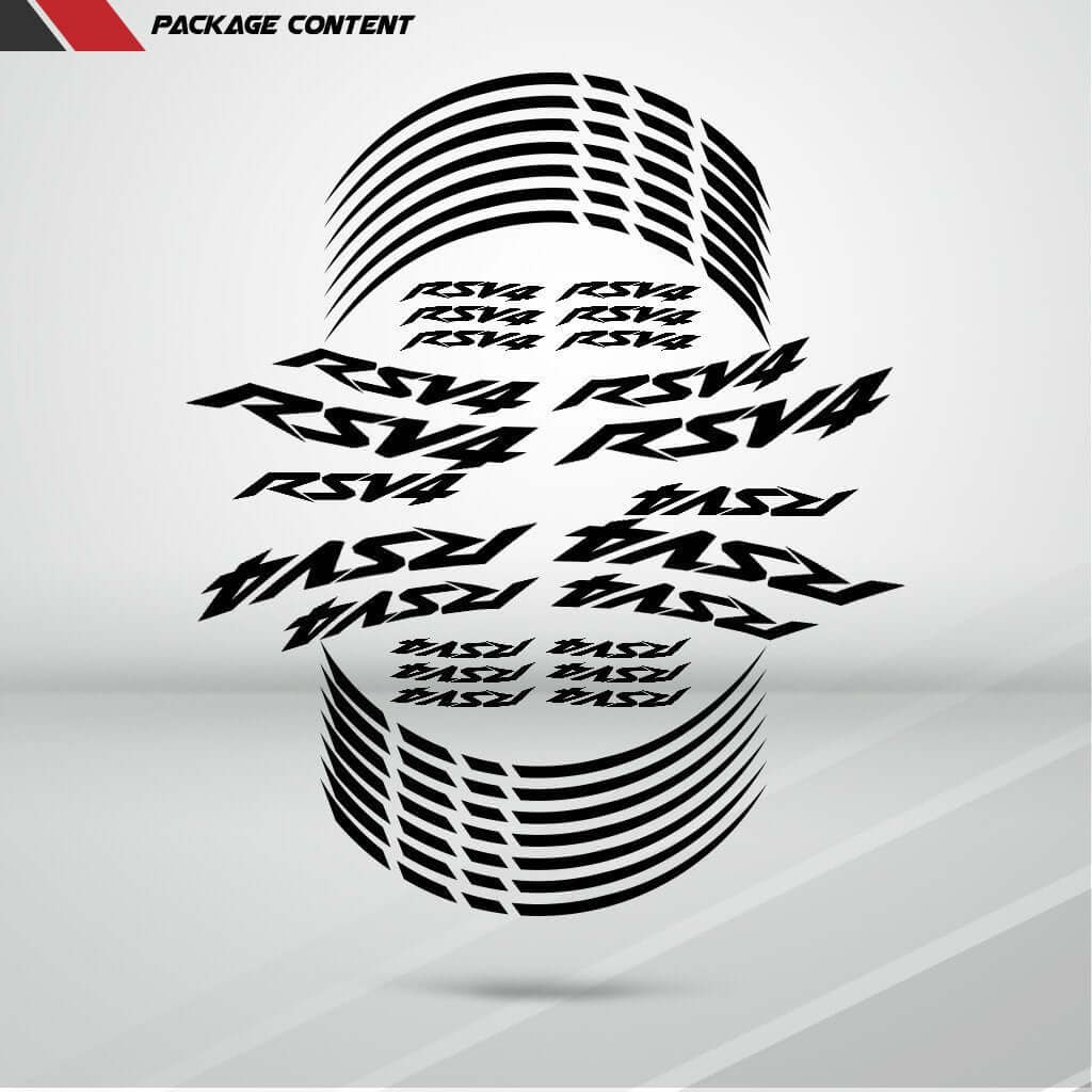 Aprilia RSV4 Motorcycle Rim Wheel Decal Accessory Sticker - Motorcycle stickers and decals