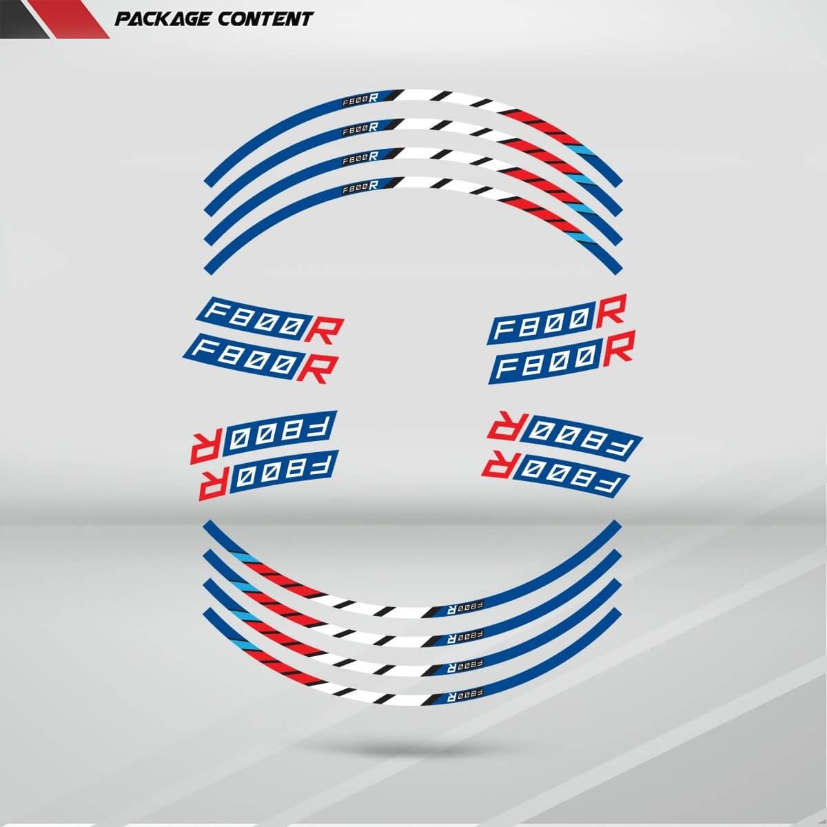 BMW F800R Wheel Rim Sticker Decal Stripe Motorcycle Bike MM-Kit v1 - Stickman Vinyls