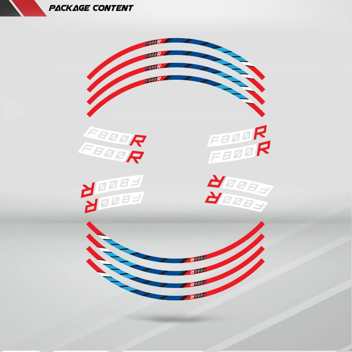 BMW F800R Wheel Rim Sticker Decal Stripe Motorcycle Bike MM-Kit v2 - Stickman Vinyls
