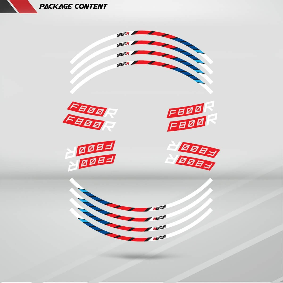 BMW F800R Wheel Rim Sticker Decal Stripe Motorcycle Bike MM-Kit v3 - Stickman Vinyls