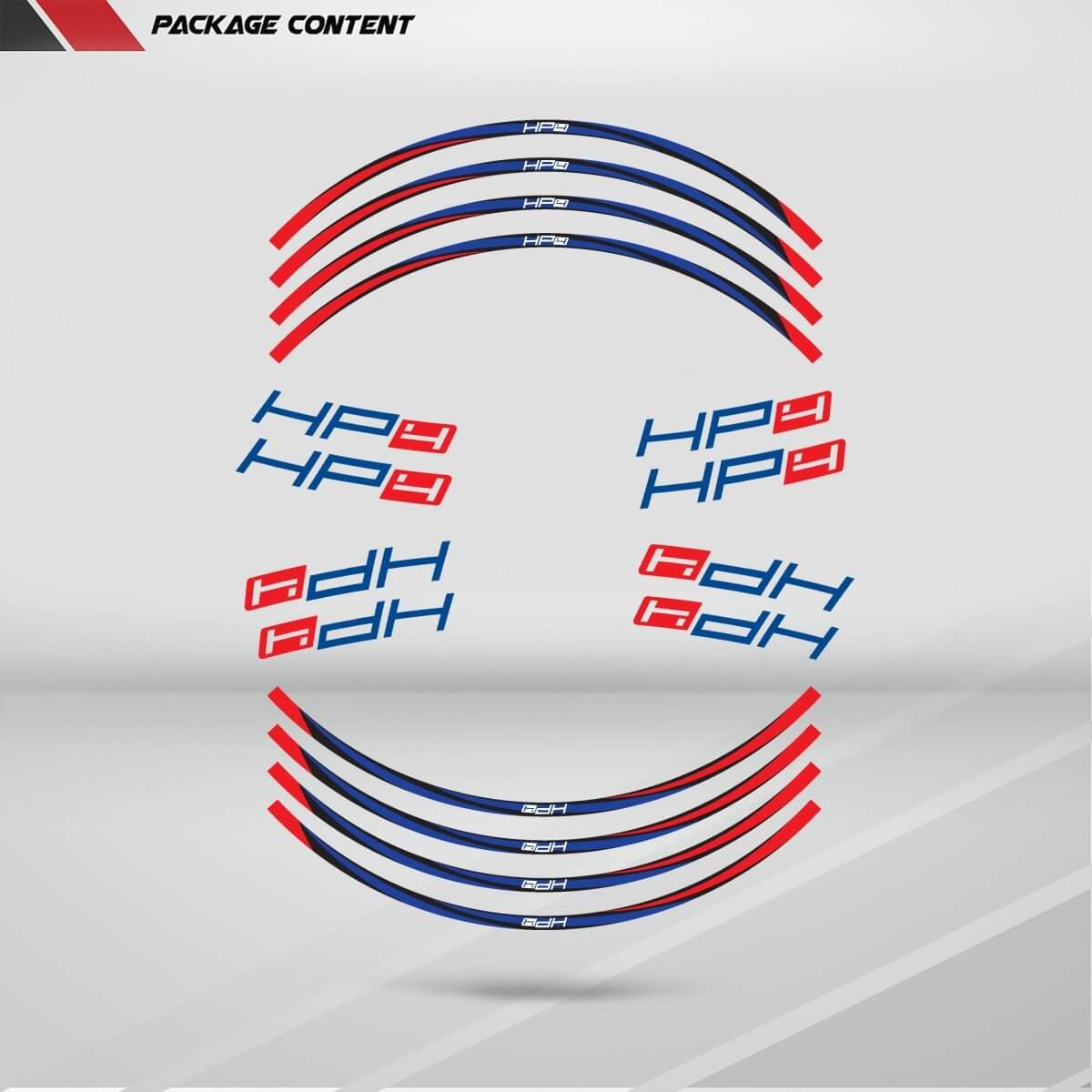 BMW HP4 Wheel Rim Sticker Decal Stripe Motorcycle Bike MM-Kit v2 - Stickman Vinyls