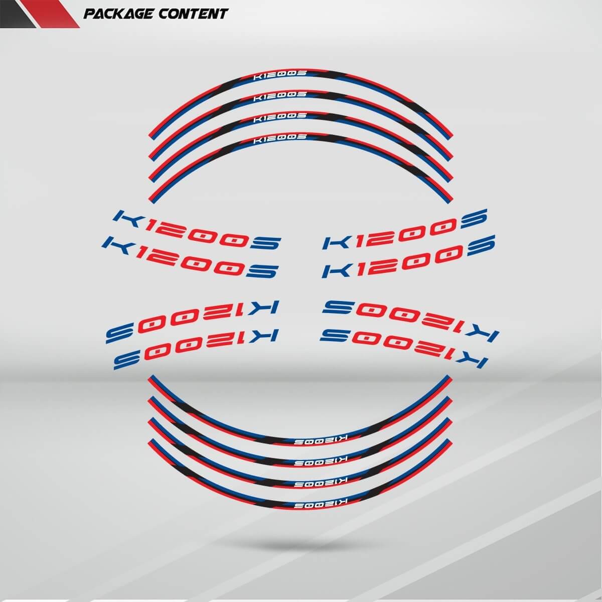 BMW K1200S Wheel Rim Sticker Decal Stripe Motorcycle Bike MM-Kit v1 - Stickman Vinyls