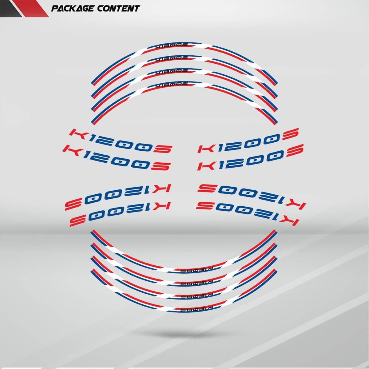 BMW K1200S Wheel Rim Sticker Decal Stripe Motorcycle Bike MM-Kit v2 - Stickman Vinyls
