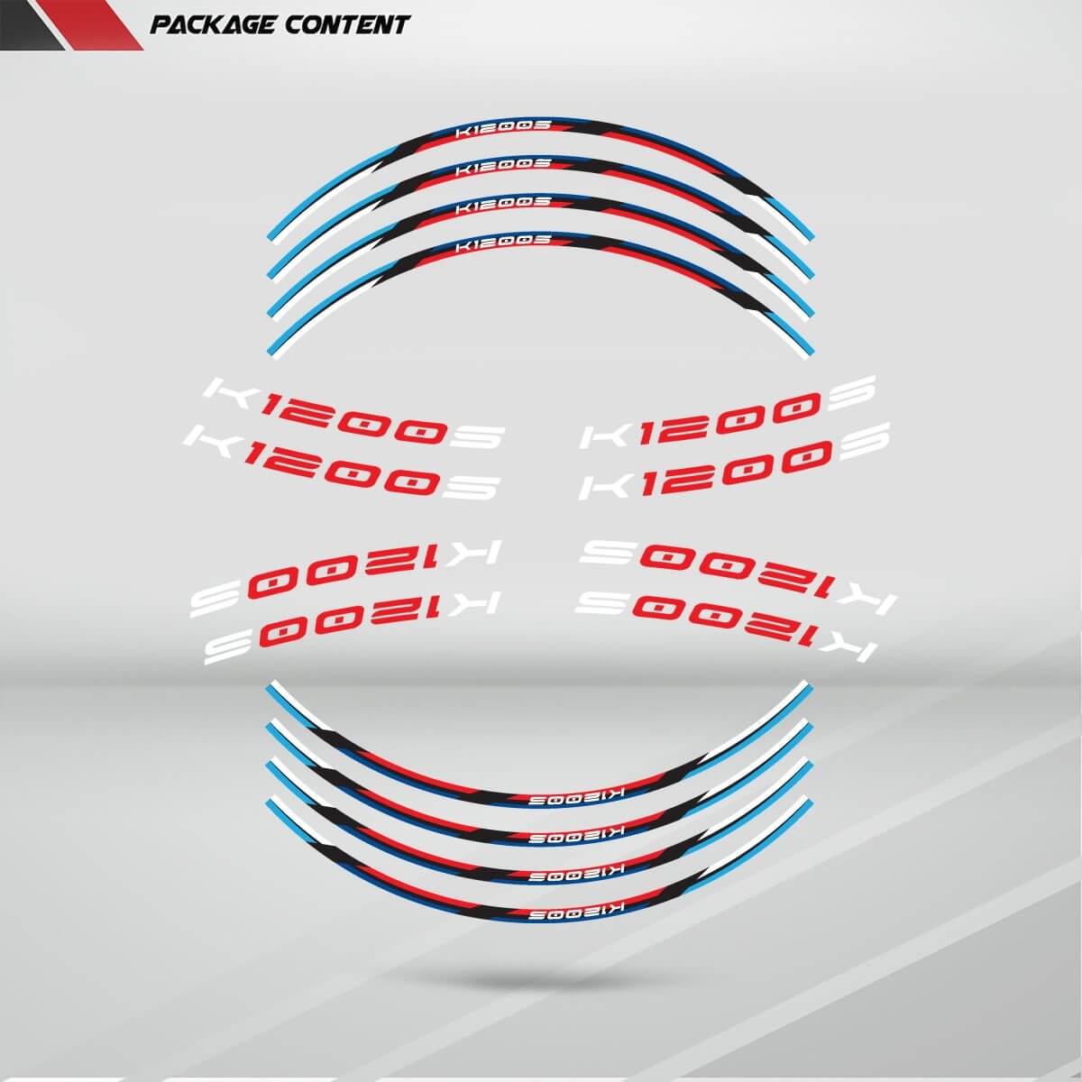 BMW K1200S Wheel Rim Sticker Decal Stripe Motorcycle Bike MM-Kit v3 - Stickman Vinyls