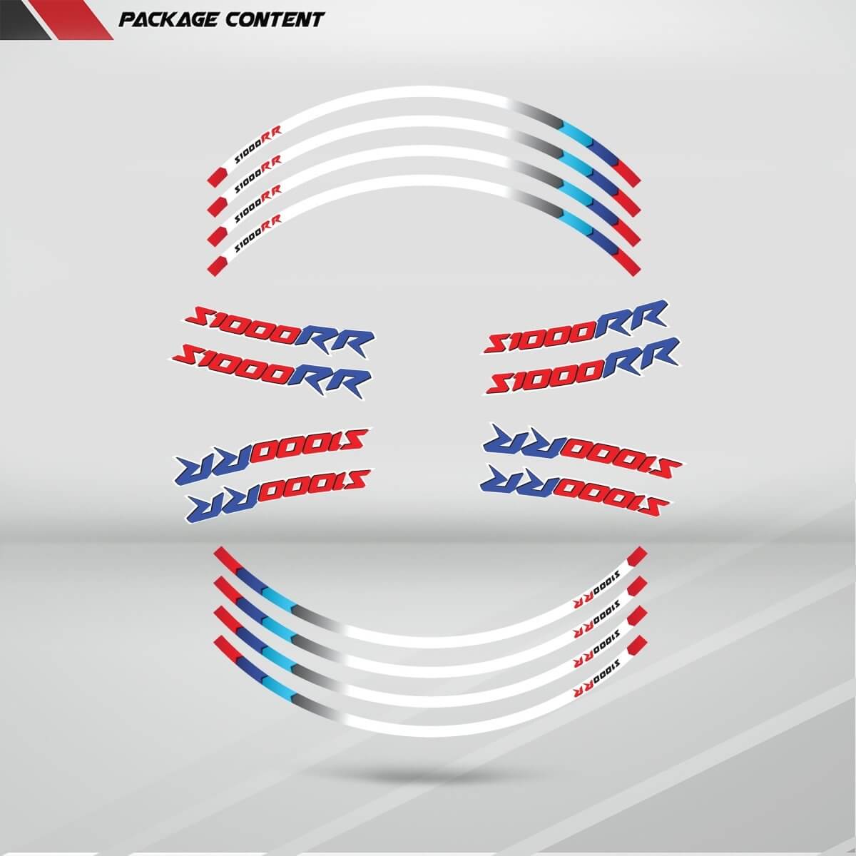 BMW S1000RR Wheel Rim Sticker Decal Stripe Motorcycle Bike MM-Kit v1 - Stickman Vinyls
