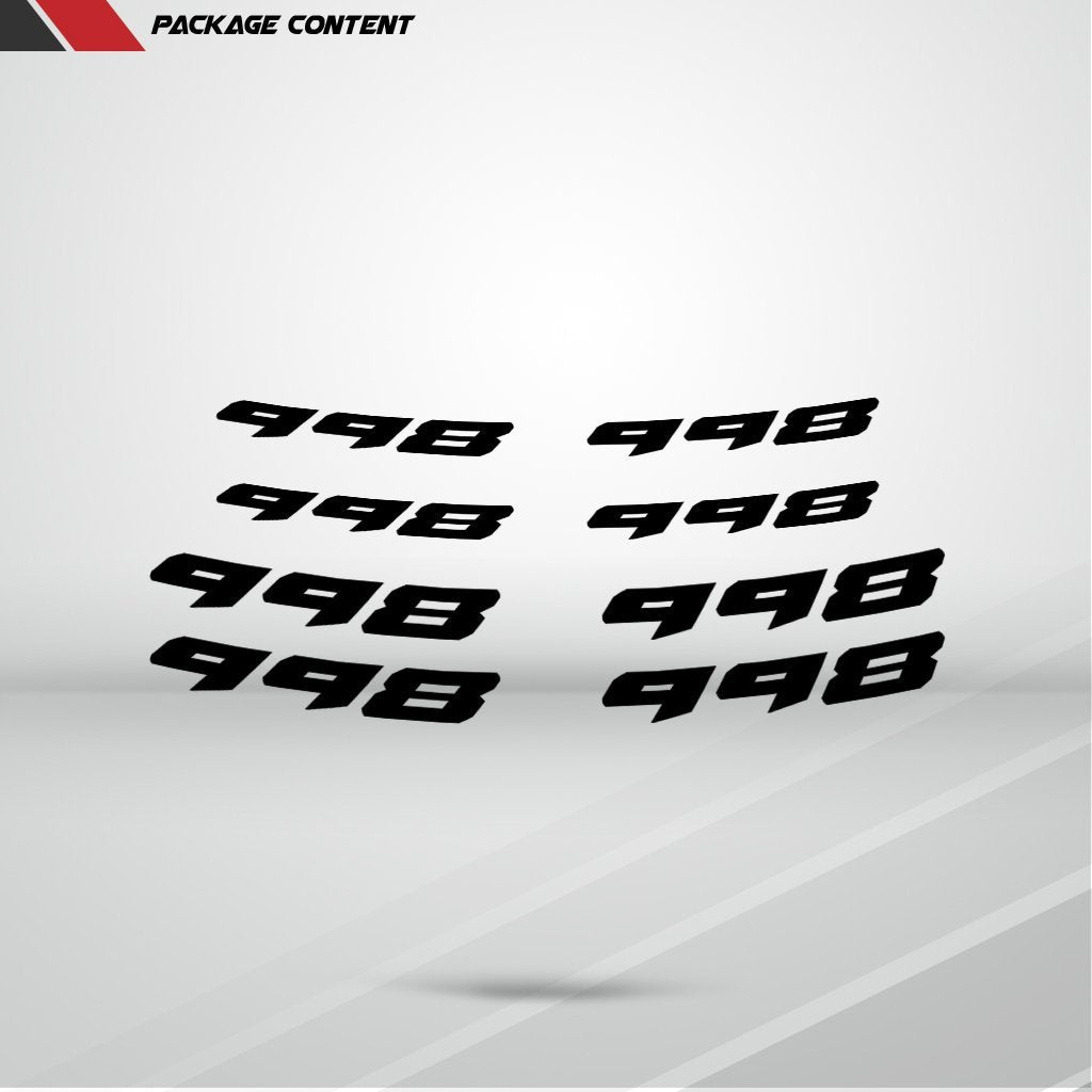 Dual Pack Inner Rim Tape Sticker Decal for Ducati 998 - Motorcycle stickers and decals