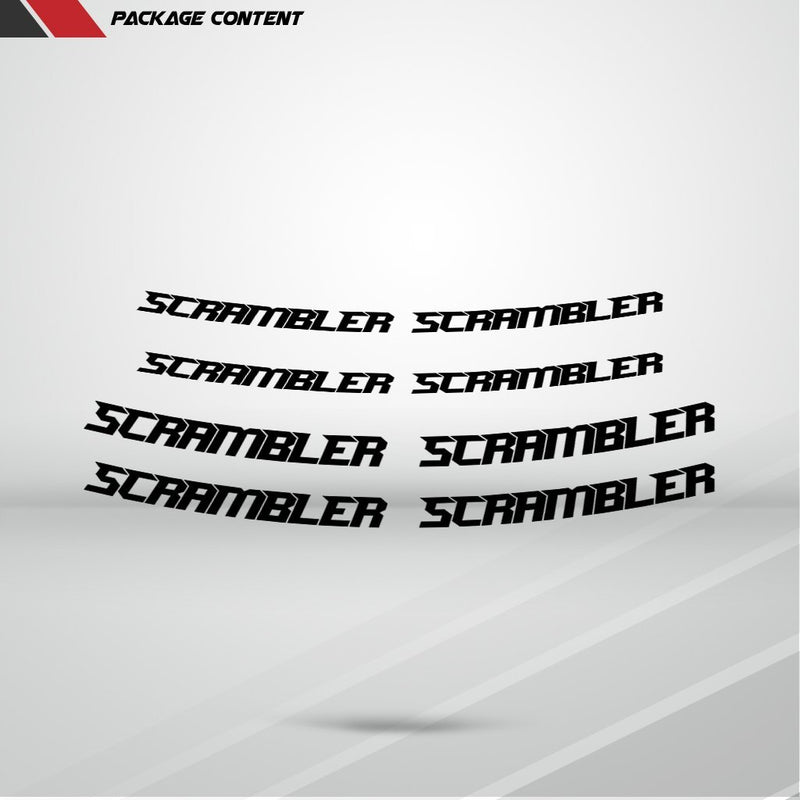 Dual Pack Inner Rim Tape Sticker Decal for Ducati Scrambler - Motorcycle stickers and decals