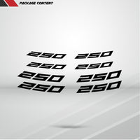 Dual Pack Inner Rim Tape Sticker Decal for Kawasaki Ninja 250 - Motorcycle stickers and decals