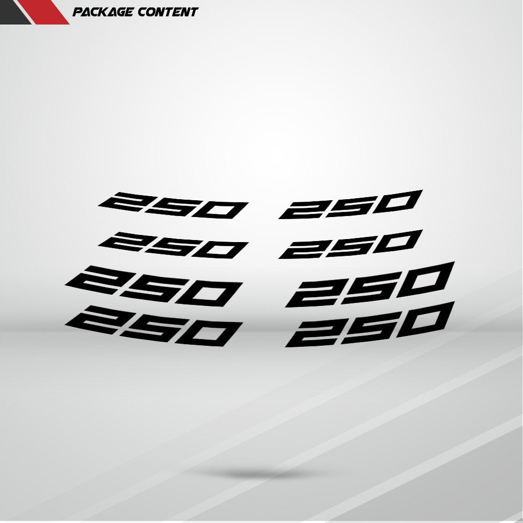 Dual Pack Inner Rim Tape Sticker Decal for Kawasaki Ninja 250 - Motorcycle stickers and decals