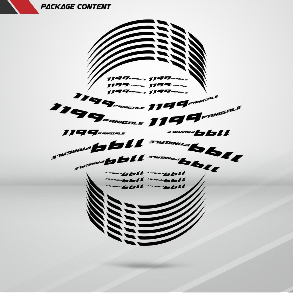 Ducati 1199 Panigale Motorcycle Rim Wheel Decal Accessory Sticker - Motorcycle stickers and decals