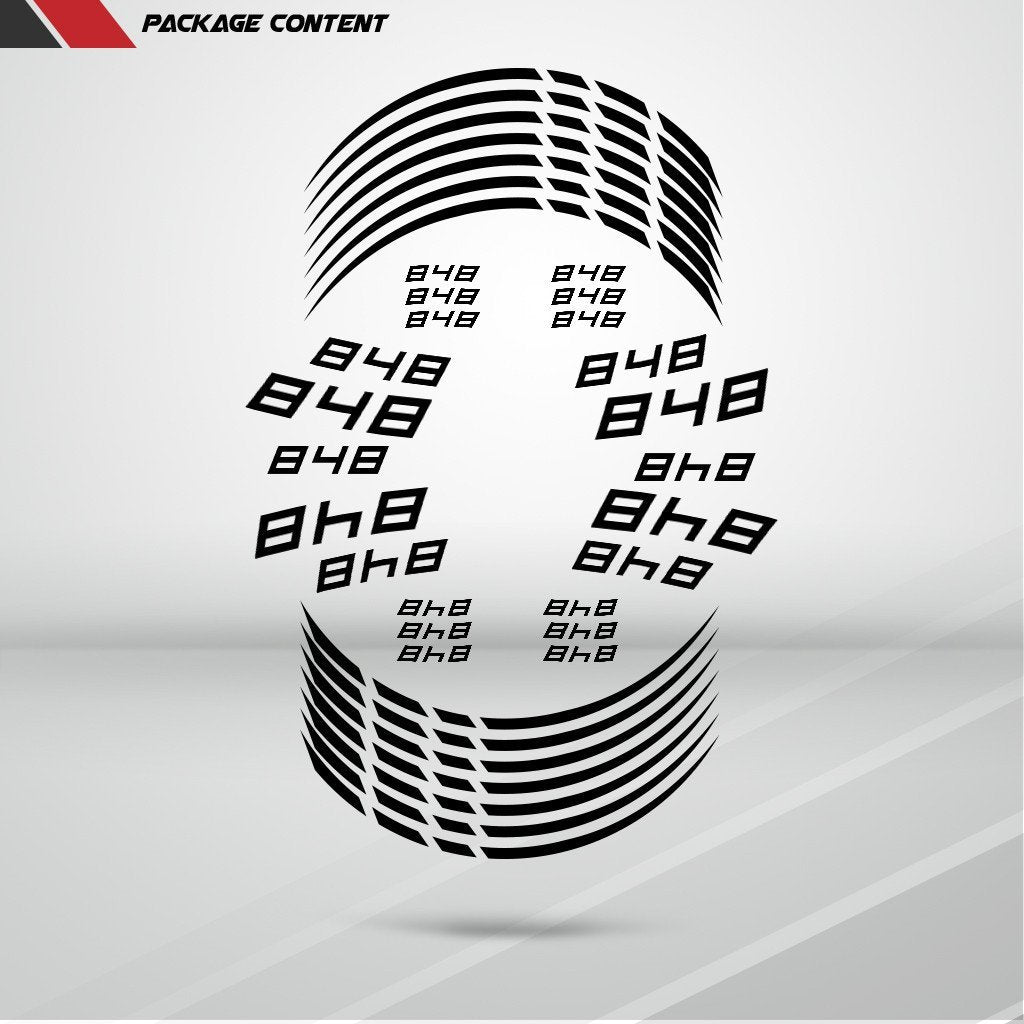 Ducati 848 Motorcycle Rim Wheel Decal Accessory Sticker - Stickman Vinyls