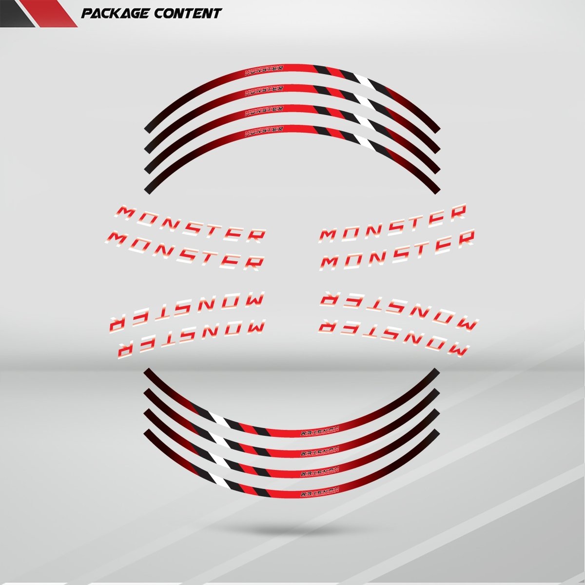 Ducati Monster Wheel Rim Sticker Decal Stripe Motorcycle Bike MM-Kit v1 - Stickman Vinyls