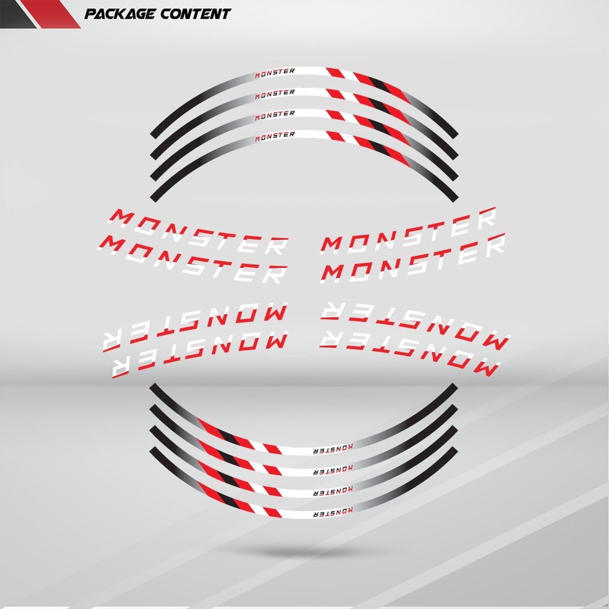 Ducati Monster Wheel Rim Sticker Decal Stripe Motorcycle Bike MM-Kit v2 - Stickman Vinyls