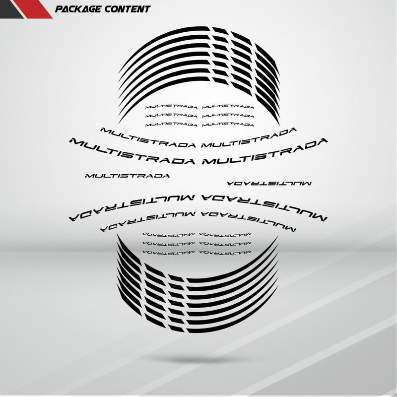 Ducati Multistrada Motorcycle Rim Wheel Decal Accessory Sticker - Motorcycle stickers and decals