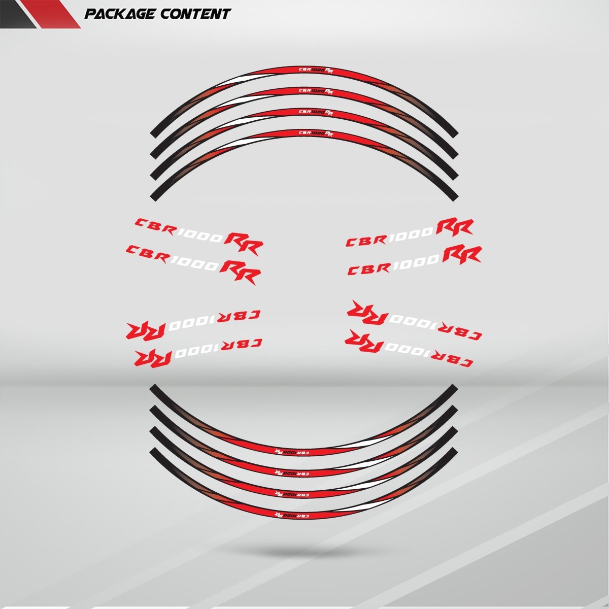 Honda CBR 1000RR Wheel Rim Sticker Decal Stripe Motorcycle Bike MM-Kit v1 - Stickman Vinyls