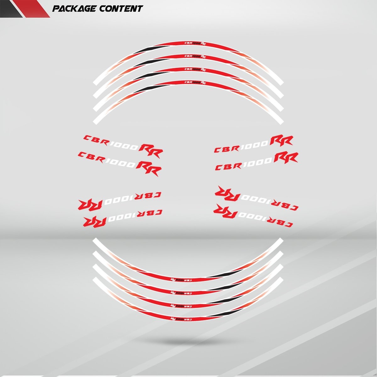 Honda CBR 1000RR Wheel Rim Sticker Decal Stripe Motorcycle Bike MM-Kit v3 - Stickman Vinyls
