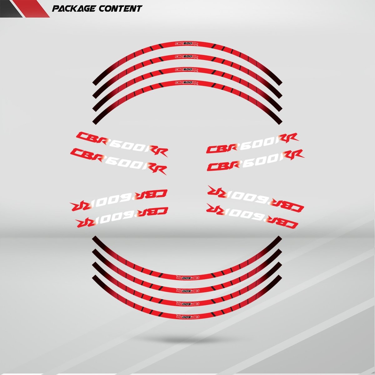 Honda CBR 600RR Wheel Rim Sticker Decal Stripe Motorcycle Bike MM-Kit v2 - Stickman Vinyls