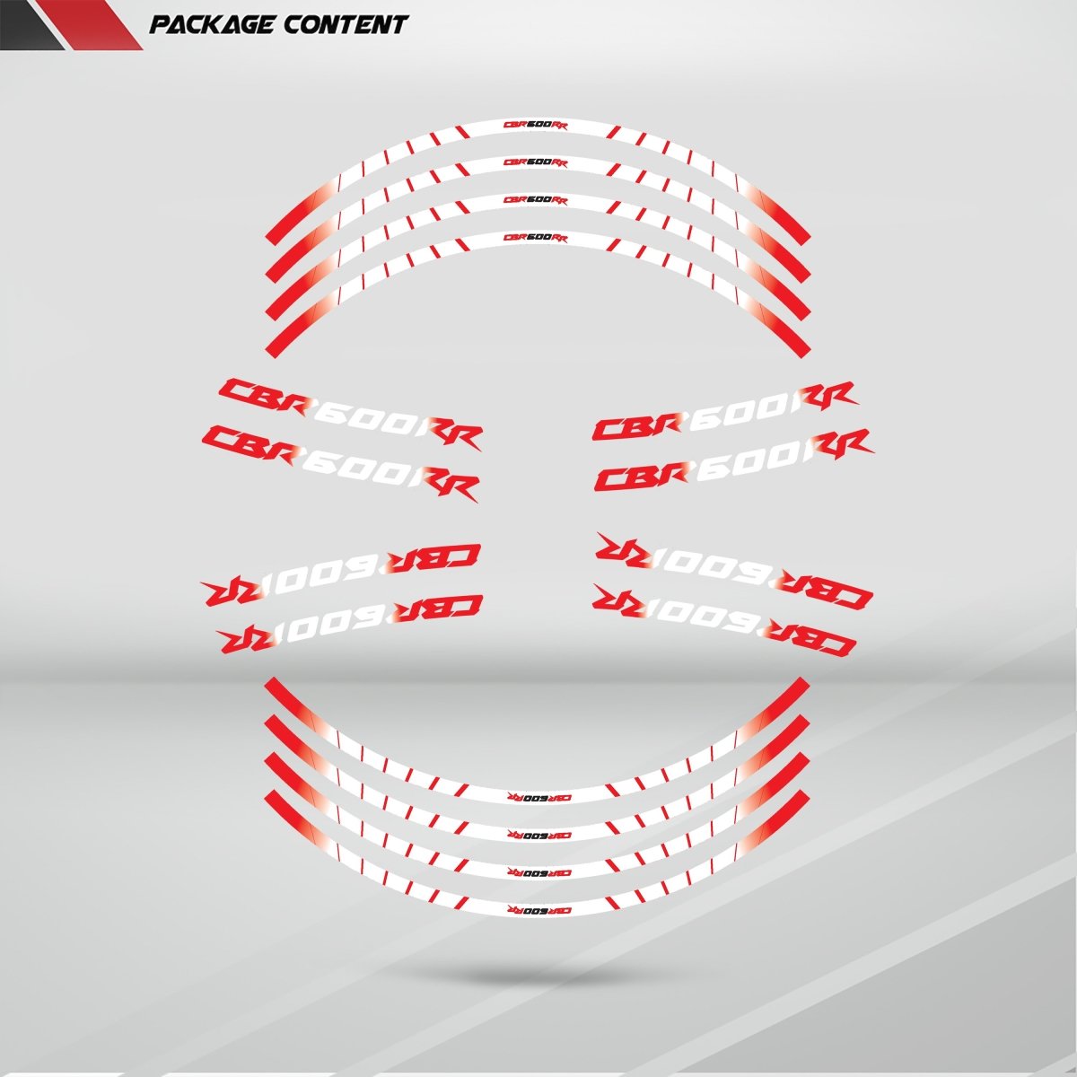 Honda CBR 600RR Wheel Rim Sticker Decal Stripe Motorcycle Bike MM-Kit v3 - Stickman Vinyls