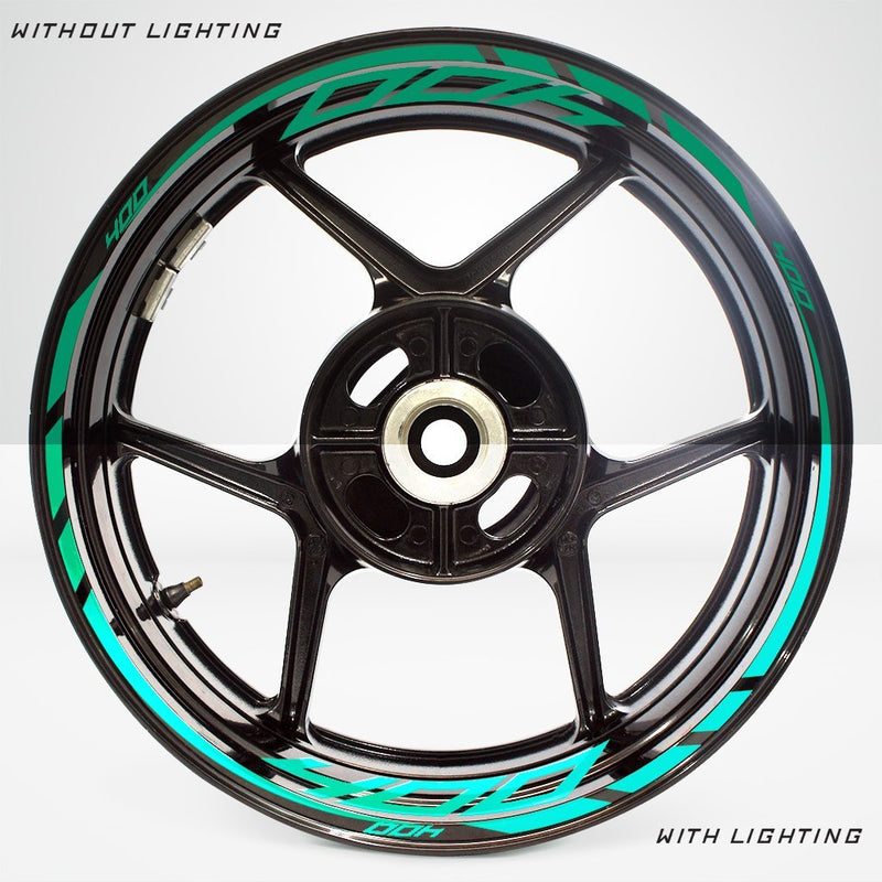 Kawasaki Ninja 400 Motorcycle Rim Wheel Decal Accessory Sticker - Motorcycle stickers and decals