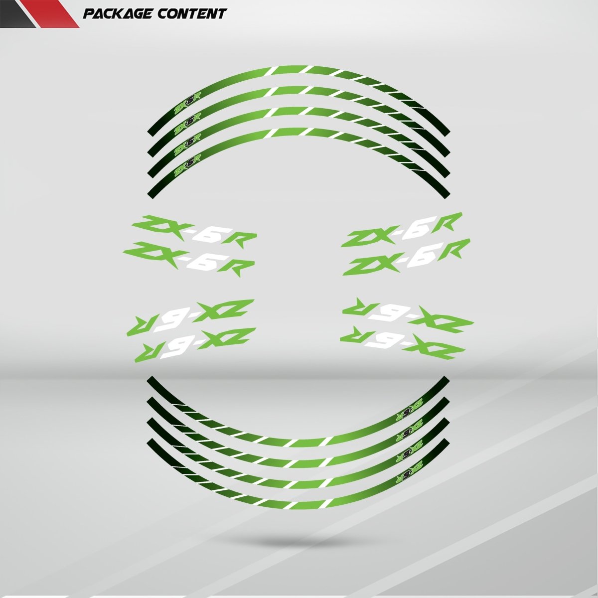 Kawasaki ZX6R Wheel Rim Sticker Decal Stripe Motorcycle Bike MM-Kit v1 - Stickman Vinyls