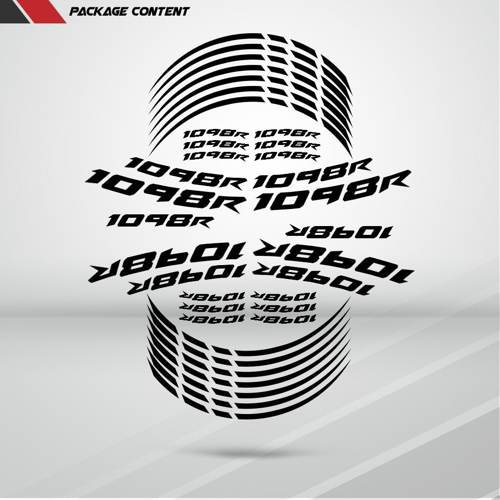 Motorcycle Rim Wheel Decal Accessory Sticker for Ducati 1098R - Motorcycle stickers and decals
