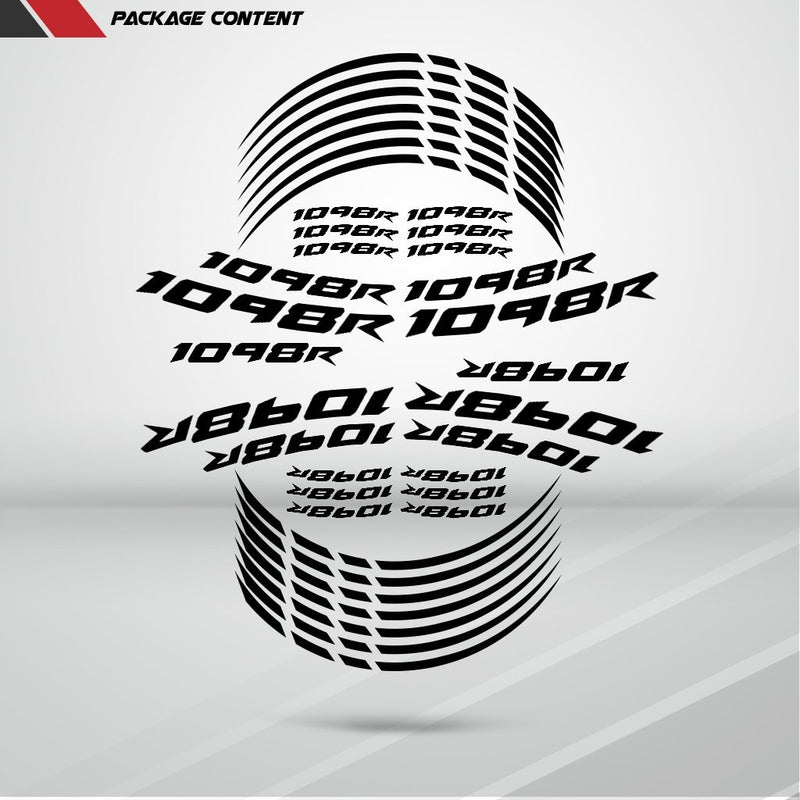 Motorcycle Rim Wheel Decal Accessory Sticker for Ducati 1098R - Motorcycle stickers and decals
