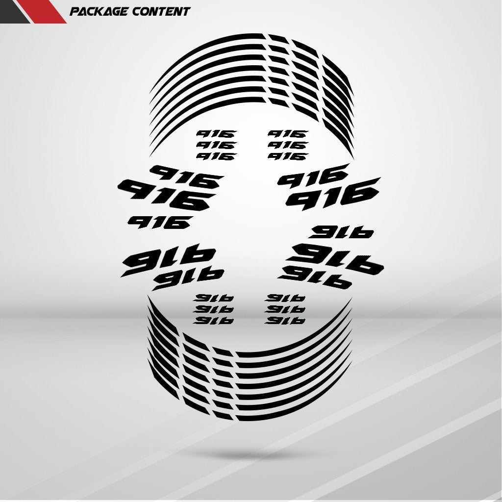 Motorcycle Rim Wheel Decal Accessory Sticker for Ducati 916 - Stickman Vinyls
