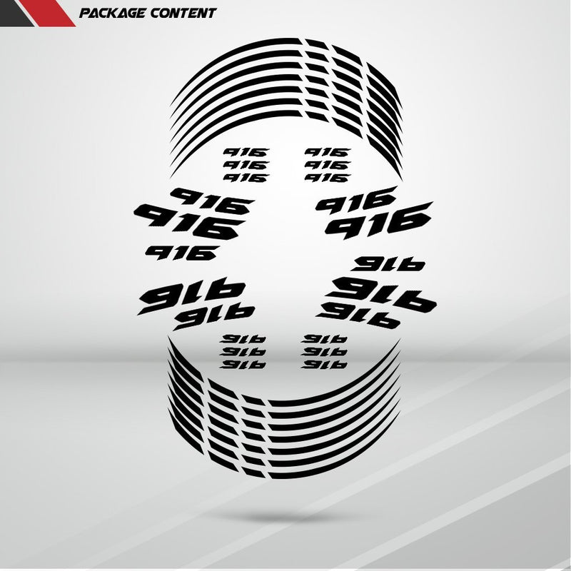 Motorcycle Rim Wheel Decal Accessory Sticker for Ducati 916 - Motorcycle stickers and decals
