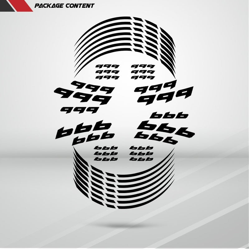 Motorcycle Rim Wheel Decal Accessory Sticker for Ducati 999 - Motorcycle stickers and decals