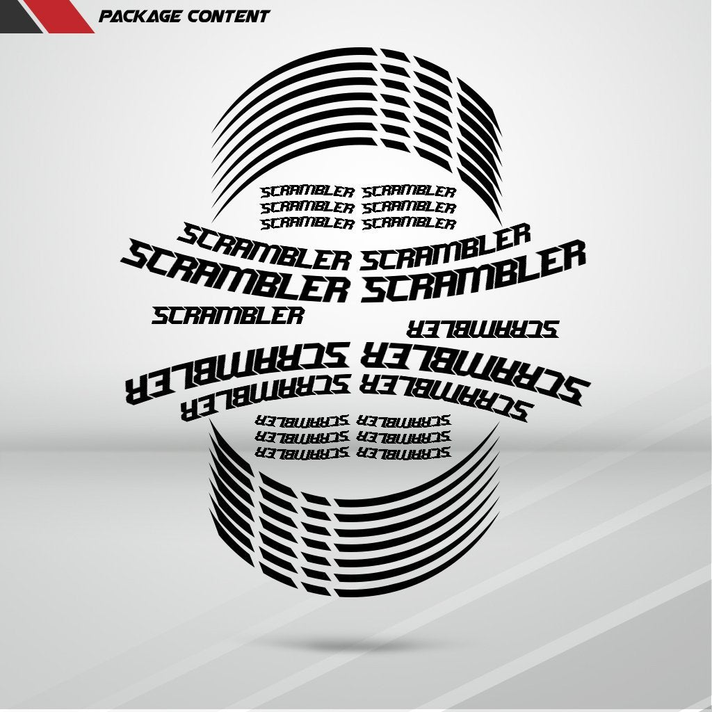 Motorcycle Rim Wheel Decal Accessory Sticker for Ducati Scrambler - Motorcycle stickers and decals