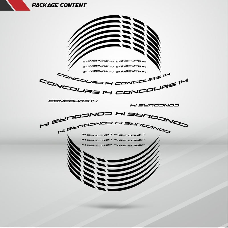 Motorcycle Rim Wheel Decal Accessory Sticker for Kawasaki Concours 14 - Motorcycle stickers and decals