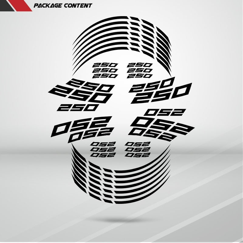 Motorcycle Rim Wheel Decal Accessory Sticker for Kawasaki Ninja 250 - Motorcycle stickers and decals