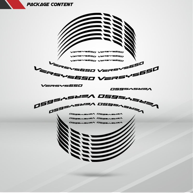 Motorcycle Rim Wheel Decal Accessory Sticker for Kawasaki Versys 650 - Motorcycle stickers and decals