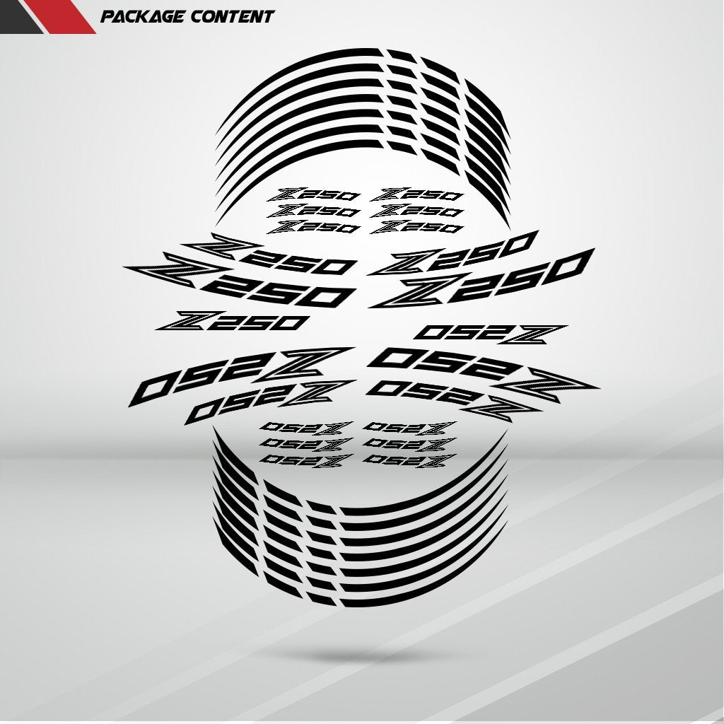 Motorcycle Rim Wheel Decal Accessory Sticker for Kawasaki Z250 - Motorcycle stickers and decals