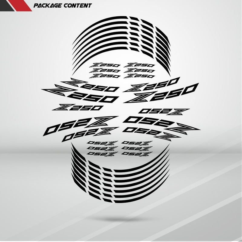 Motorcycle Rim Wheel Decal Accessory Sticker for Kawasaki Z250 - Motorcycle stickers and decals
