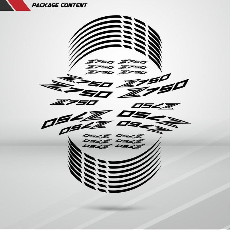 Motorcycle Rim Wheel Decal Accessory Sticker for Kawasaki Z750 - Motorcycle stickers and decals