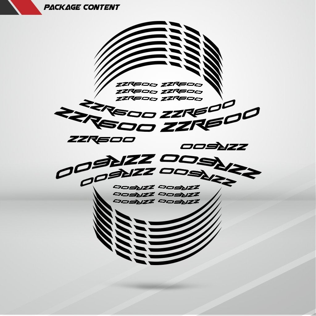 Motorcycle Rim Wheel Decal Accessory Sticker for Kawasaki ZZR 600 - Stickman Vinyls
