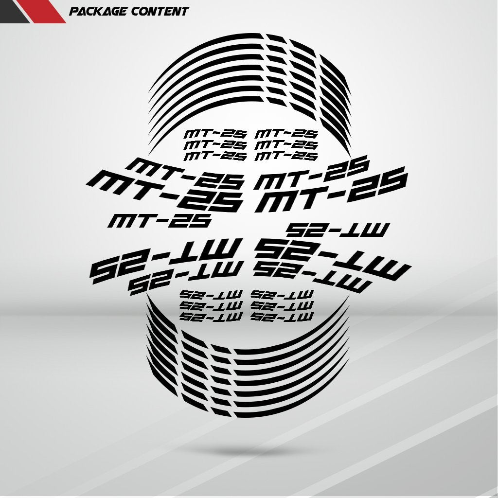 Motorcycle Rim Wheel Decal Accessory Sticker for Yamaha MT25 - Motorcycle stickers and decals