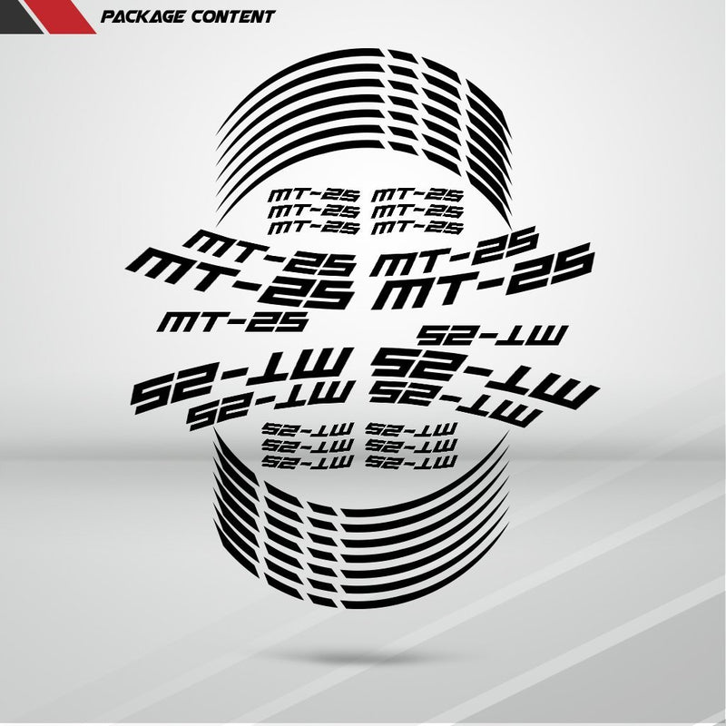 Motorcycle Rim Wheel Decal Accessory Sticker for Yamaha MT25 - Motorcycle stickers and decals