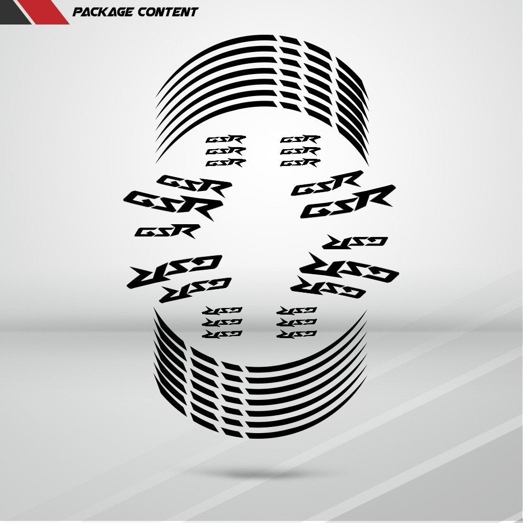 Suzuki GSR Motorcycle Rim Wheel Decal Accessory Sticker - Motorcycle stickers and decals
