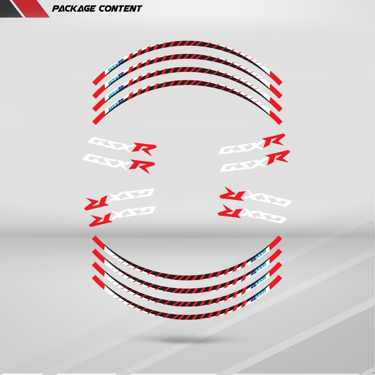 Suzuki GSX R Wheel Rim Sticker Decal Stripe Motorcycle Bike MM-Kit v3 - Stickman Vinyls