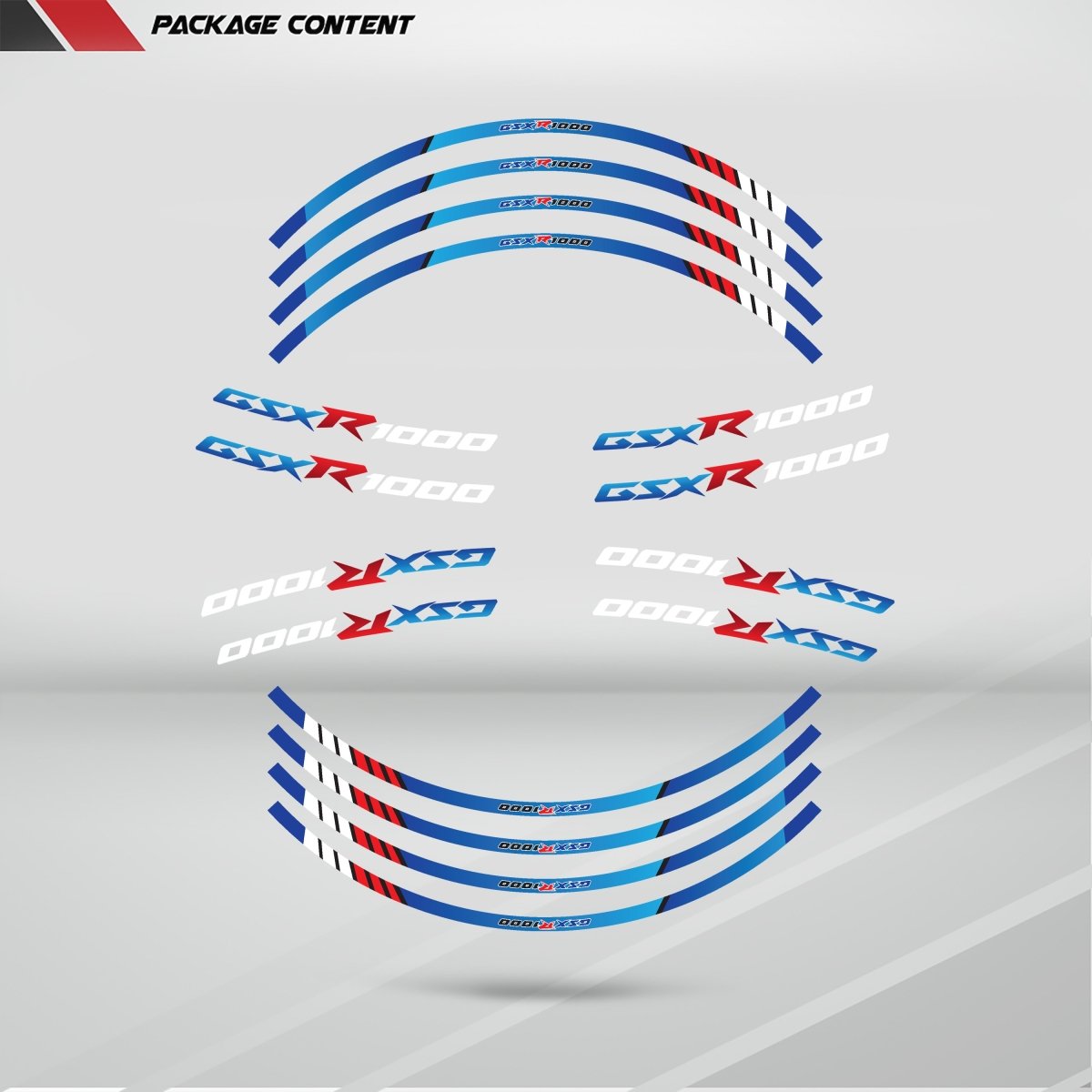 Suzuki GSXR 1000 Wheel Rim Sticker Decal Stripe Motorcycle Bike MM-Kit v1 - Stickman Vinyls