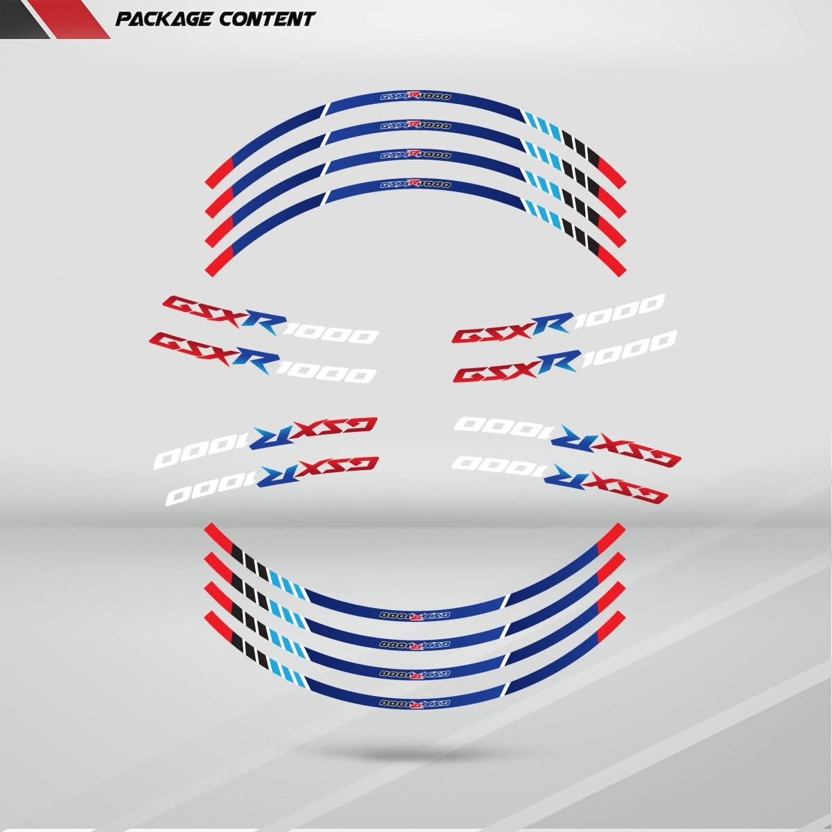Suzuki GSXR 1000 Wheel Rim Sticker Decal Stripe Motorcycle Bike MM-Kit v3 - Stickman Vinyls