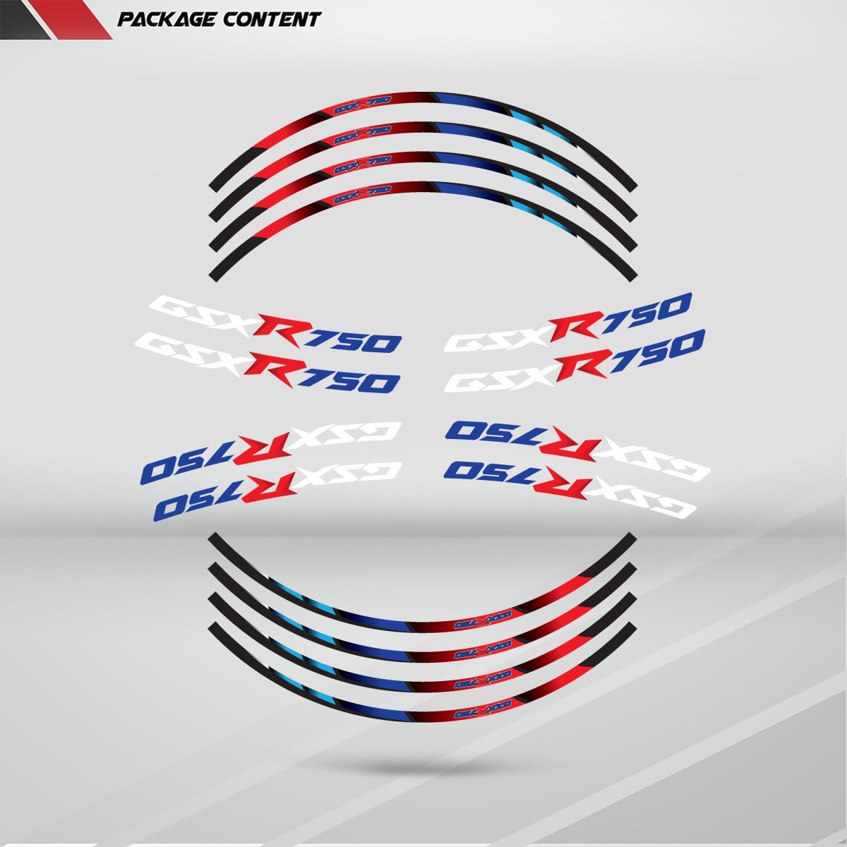 Suzuki GSXR 750 Wheel Rim Sticker Decal Stripe Motorcycle Bike MM-Kit v1 - Stickman Vinyls