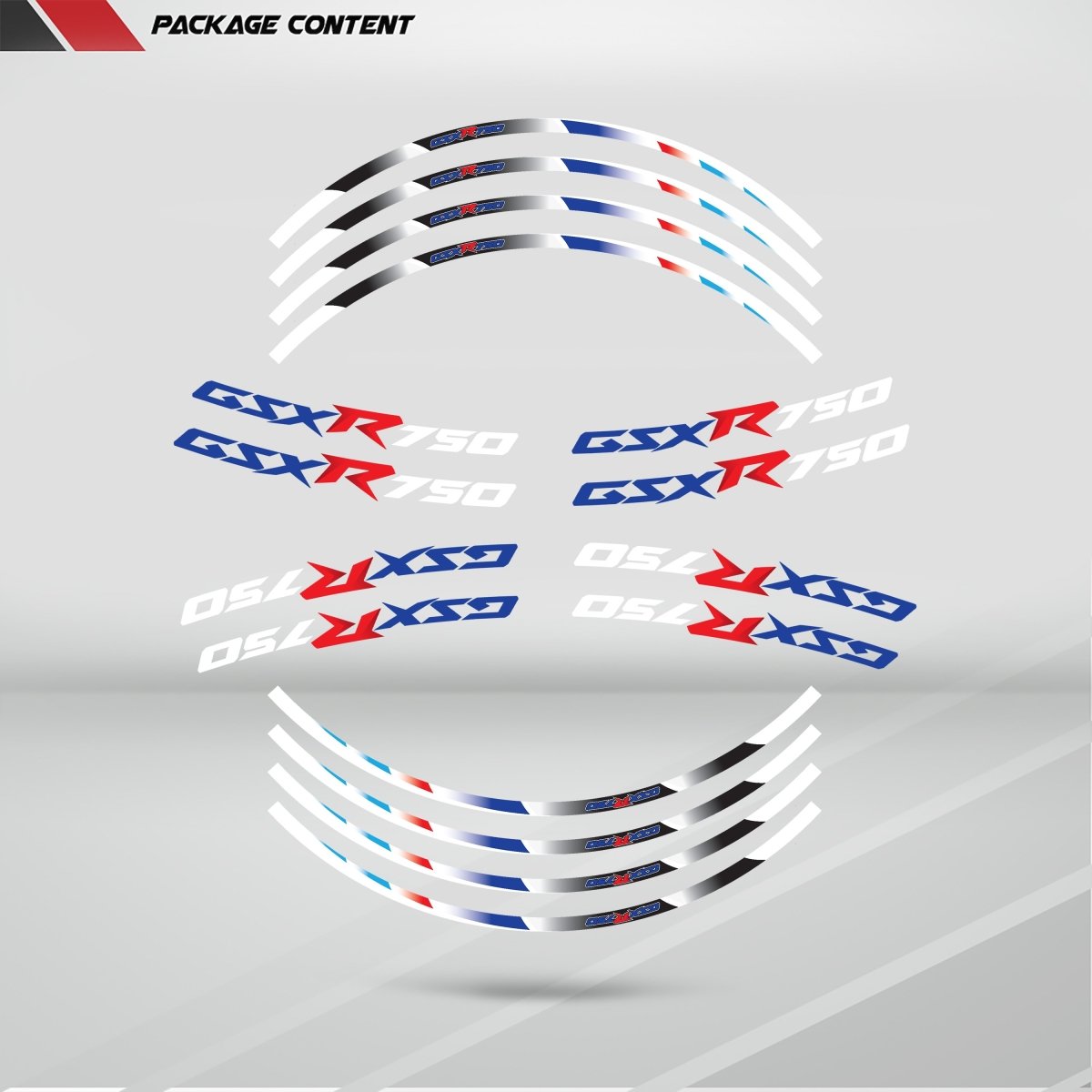 Suzuki GSXR 750 Wheel Rim Sticker Decal Stripe Motorcycle Bike MM-Kit v3 - Stickman Vinyls