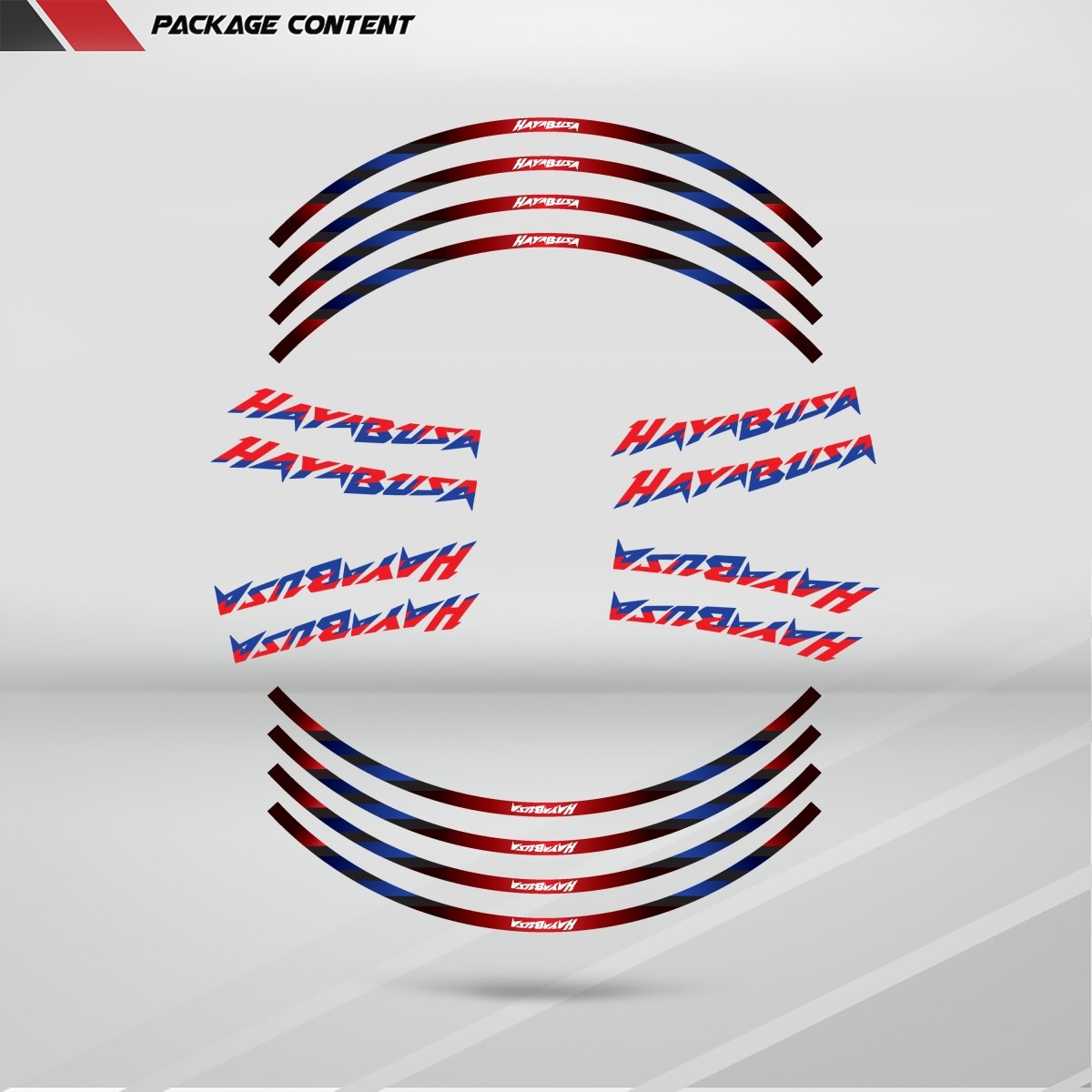 Suzuki Hayabusa Wheel Rim Sticker Decal Stripe Motorcycle Bike MM-Kit v1 - Stickman Vinyls