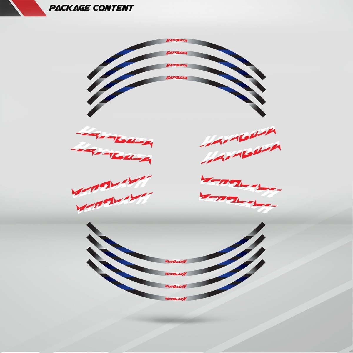 Suzuki Hayabusa Wheel Rim Sticker Decal Stripe Motorcycle Bike MM-Kit v2 - Stickman Vinyls